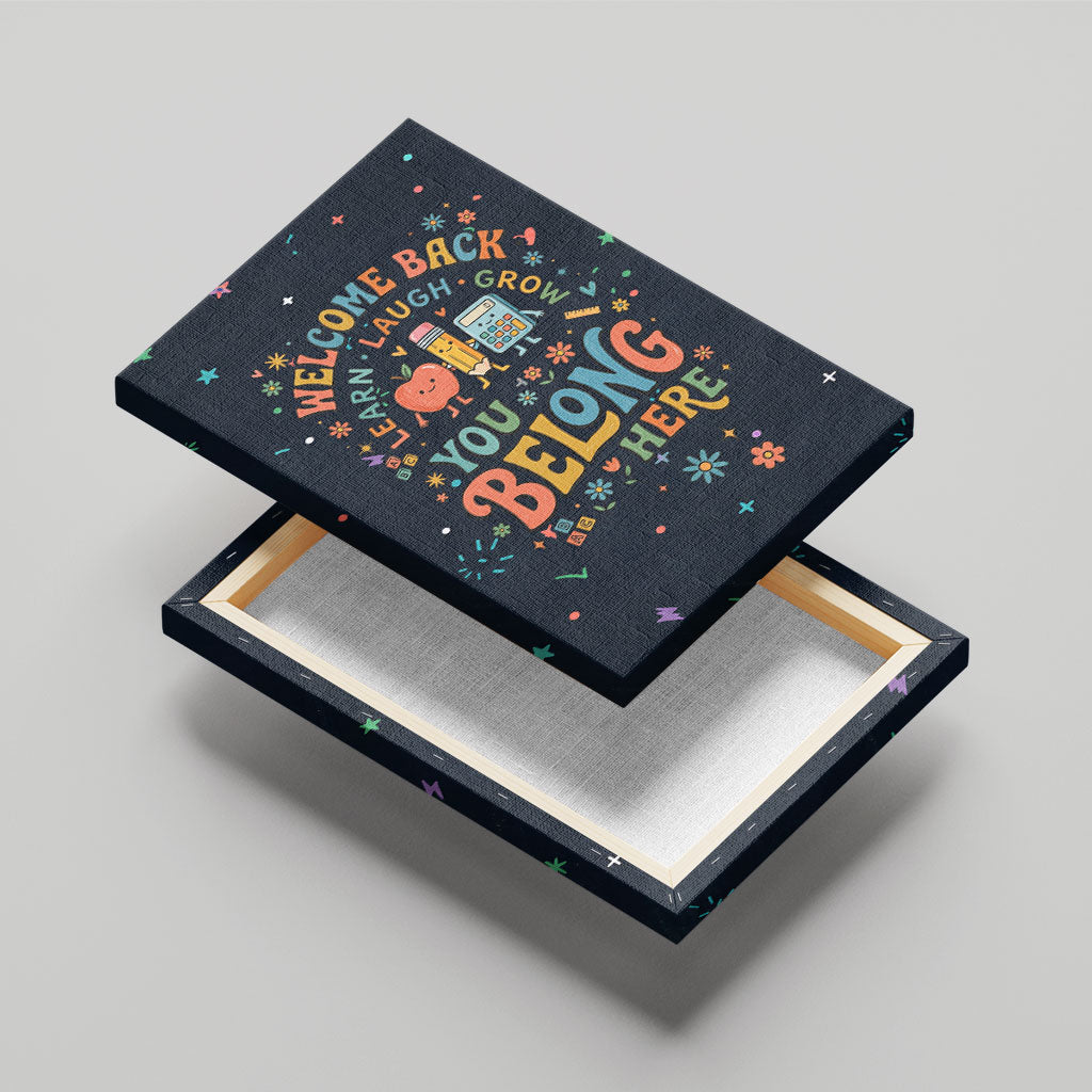 Happy to See Your Face Teacher School Supplies Canvas Wall Art Welcome Back Teacher You Belong Here