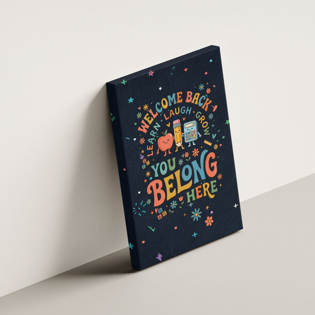 Happy to See Your Face Teacher School Supplies Canvas Wall Art Welcome Back Teacher You Belong Here