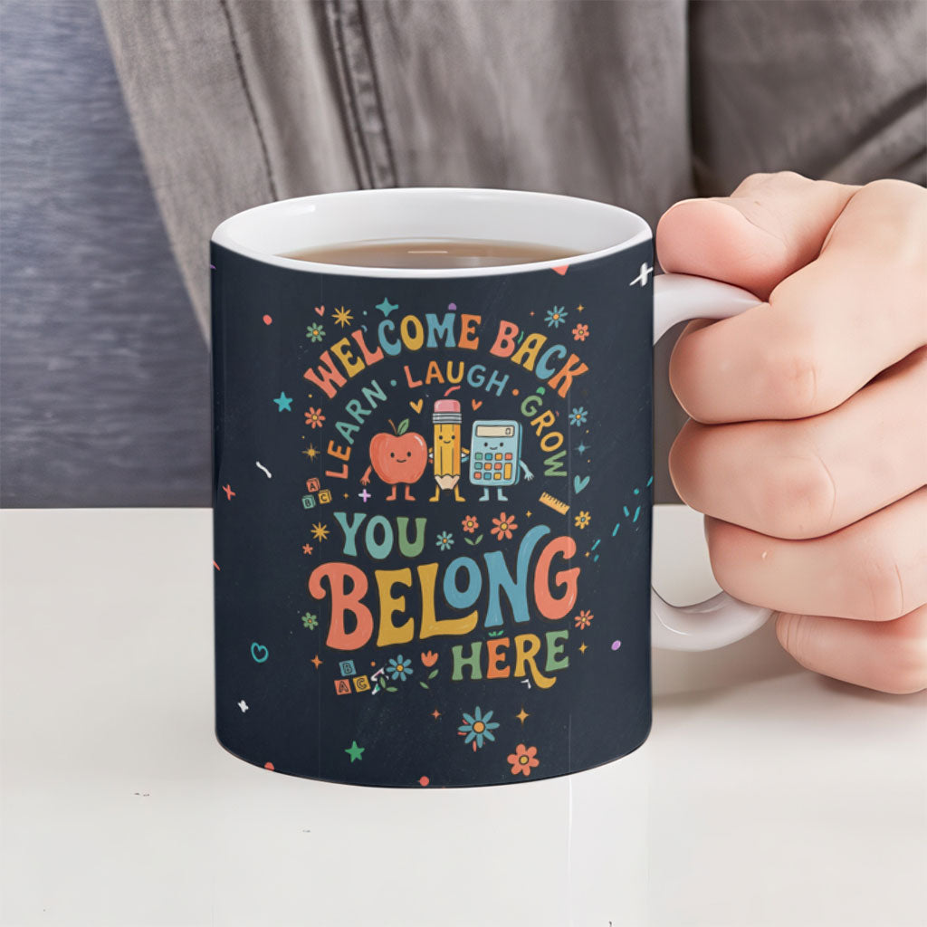 Happy to See Your Face Teacher School Supplies Ceramic Mug Welcome Back Teacher You Belong Here
