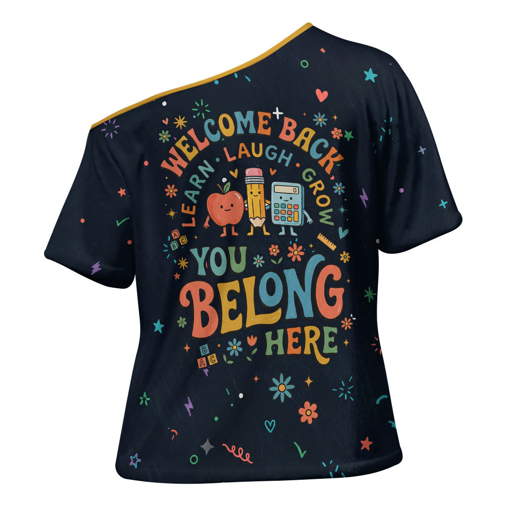 Happy to See Your Face Teacher School Supplies Cross Shoulder Shirt Welcome Back Teacher You Belong Here