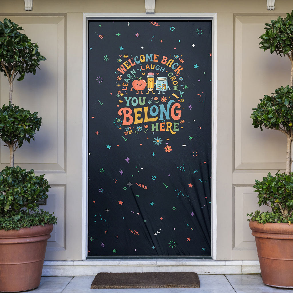 Happy to See Your Face Teacher School Supplies Door Cover Welcome Back Teacher You Belong Here