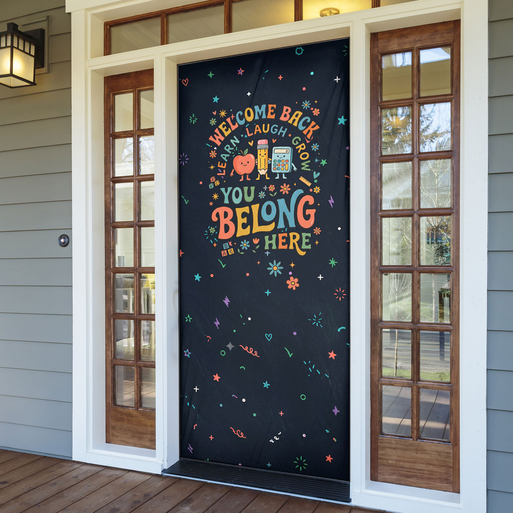 Happy to See Your Face Teacher School Supplies Door Cover Welcome Back Teacher You Belong Here