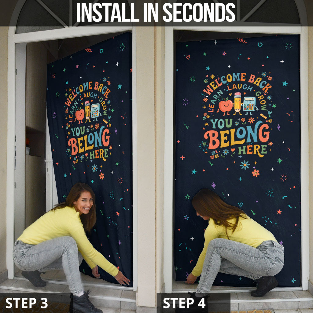Happy to See Your Face Teacher School Supplies Door Cover Welcome Back Teacher You Belong Here