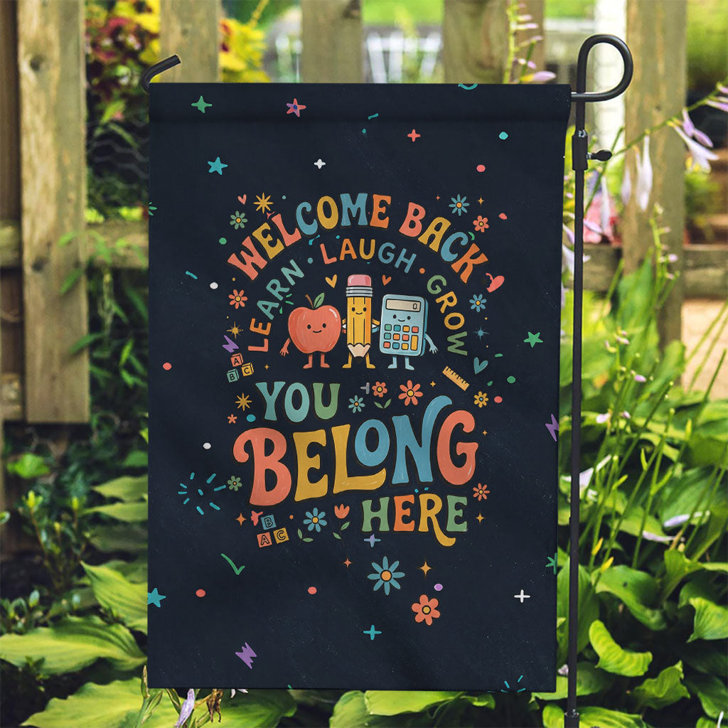 Happy to See Your Face Teacher School Supplies Garden Flag Welcome Back Teacher You Belong Here