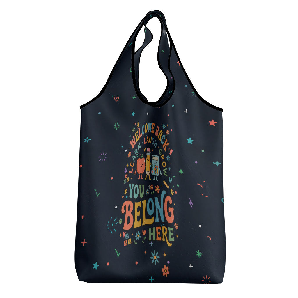 Happy to See Your Face Teacher School Supplies Grocery Bag Welcome Back Teacher You Belong Here