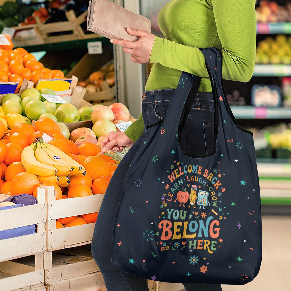Happy to See Your Face Teacher School Supplies Grocery Bag Welcome Back Teacher You Belong Here