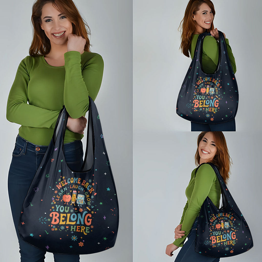 Happy to See Your Face Teacher School Supplies Grocery Bag Welcome Back Teacher You Belong Here