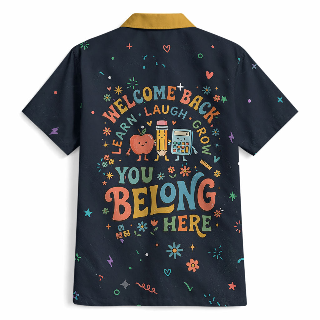 Happy to See Your Face Teacher School Supplies Hawaiian Shirt Welcome Back Teacher You Belong Here