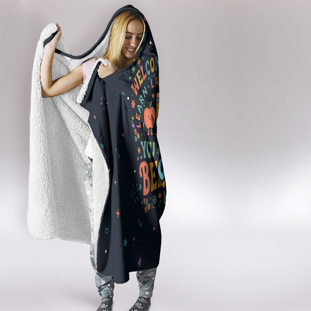 Happy to See Your Face Teacher School Supplies Hooded Blanket Welcome Back Teacher You Belong Here