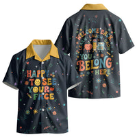 Happy to See Your Face Teacher School Supplies Kid Hawaiian Shirt Welcome Back Teacher You Belong Here
