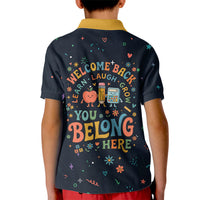Happy to See Your Face Teacher School Supplies Kid Polo Shirt Welcome Back Teacher You Belong Here