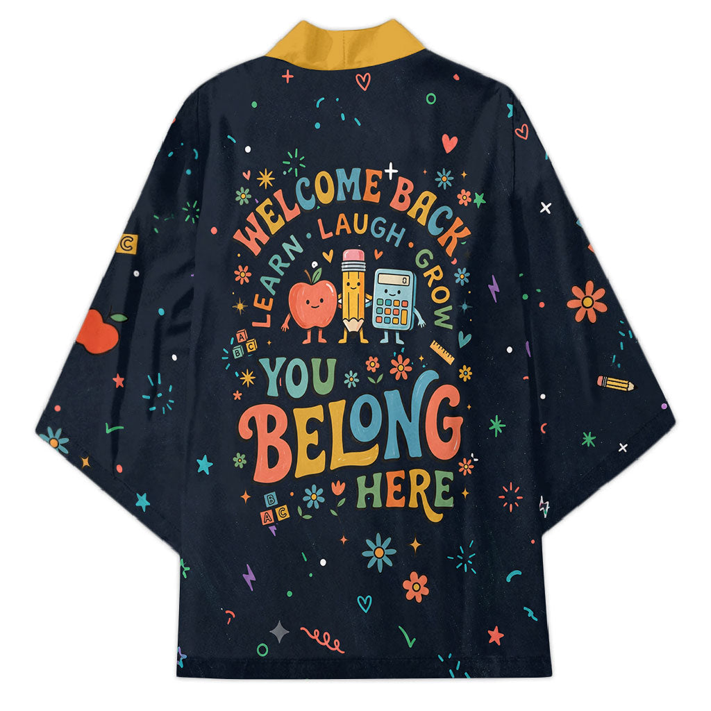 Happy to See Your Face Teacher School Supplies Kimono Welcome Back Teacher You Belong Here