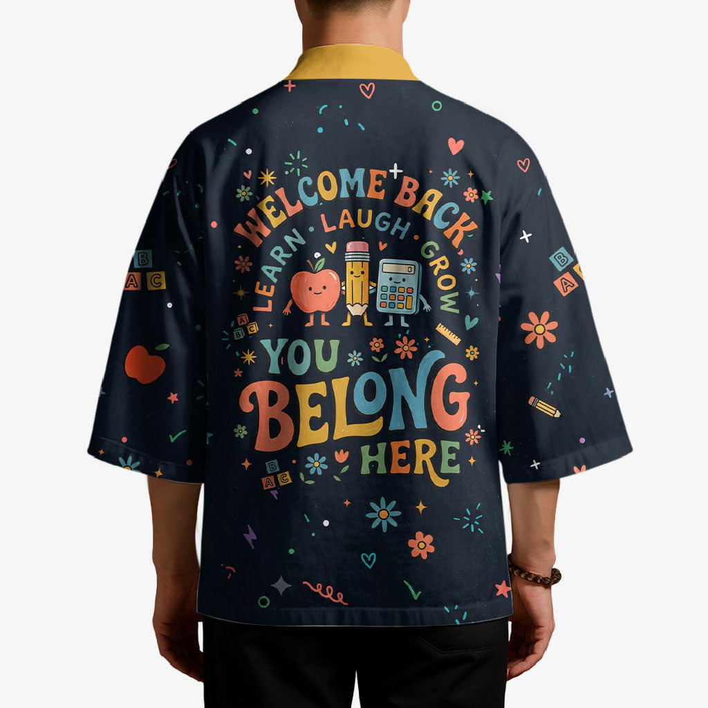 Happy to See Your Face Teacher School Supplies Kimono Welcome Back Teacher You Belong Here
