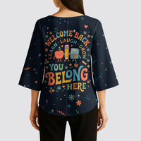 Happy to See Your Face Teacher School Supplies Kimono Sleeve Blouse Welcome Back Teacher You Belong Here