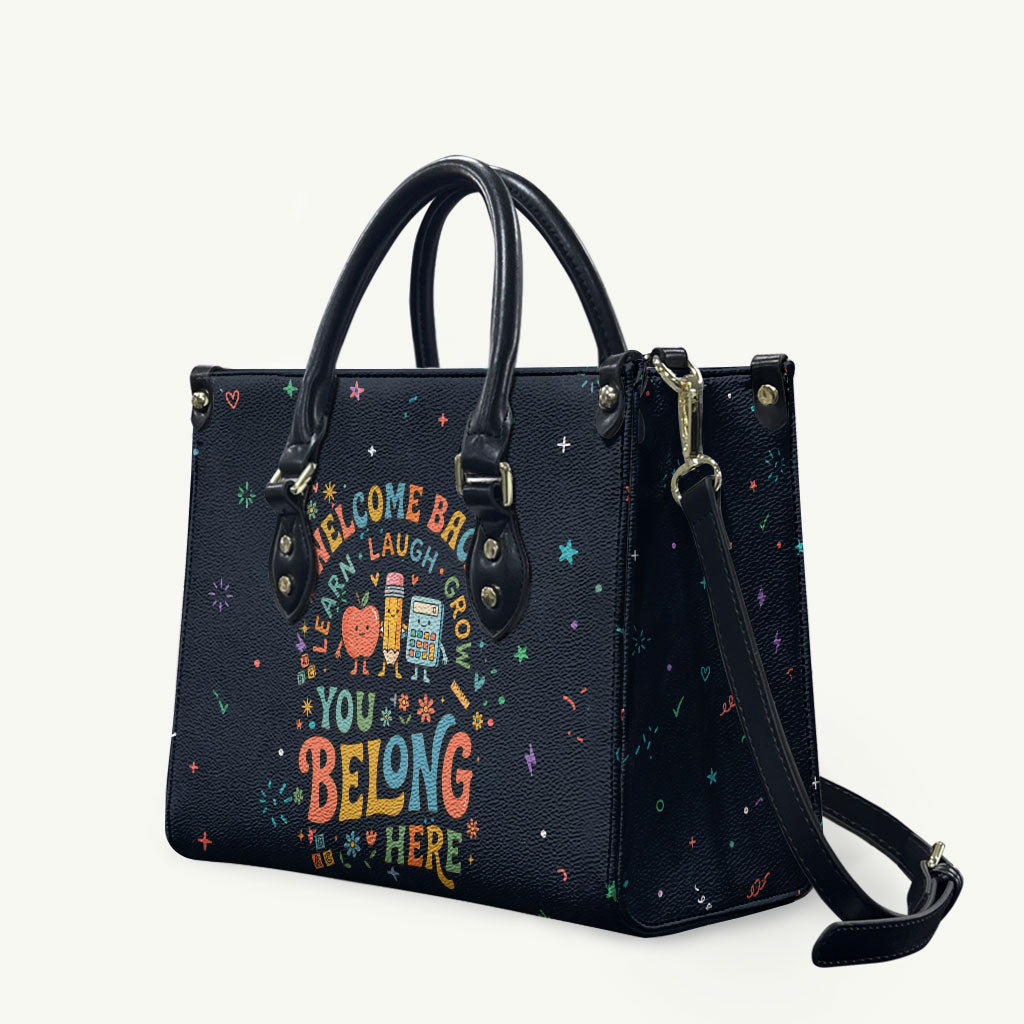 Happy to See Your Face Teacher School Supplies Leather Bag Welcome Back Teacher You Belong Here