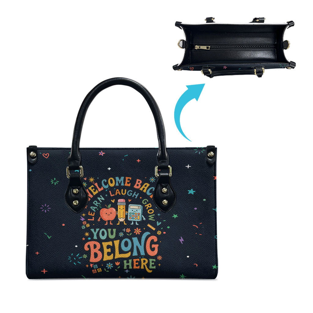 Happy to See Your Face Teacher School Supplies Leather Bag Welcome Back Teacher You Belong Here