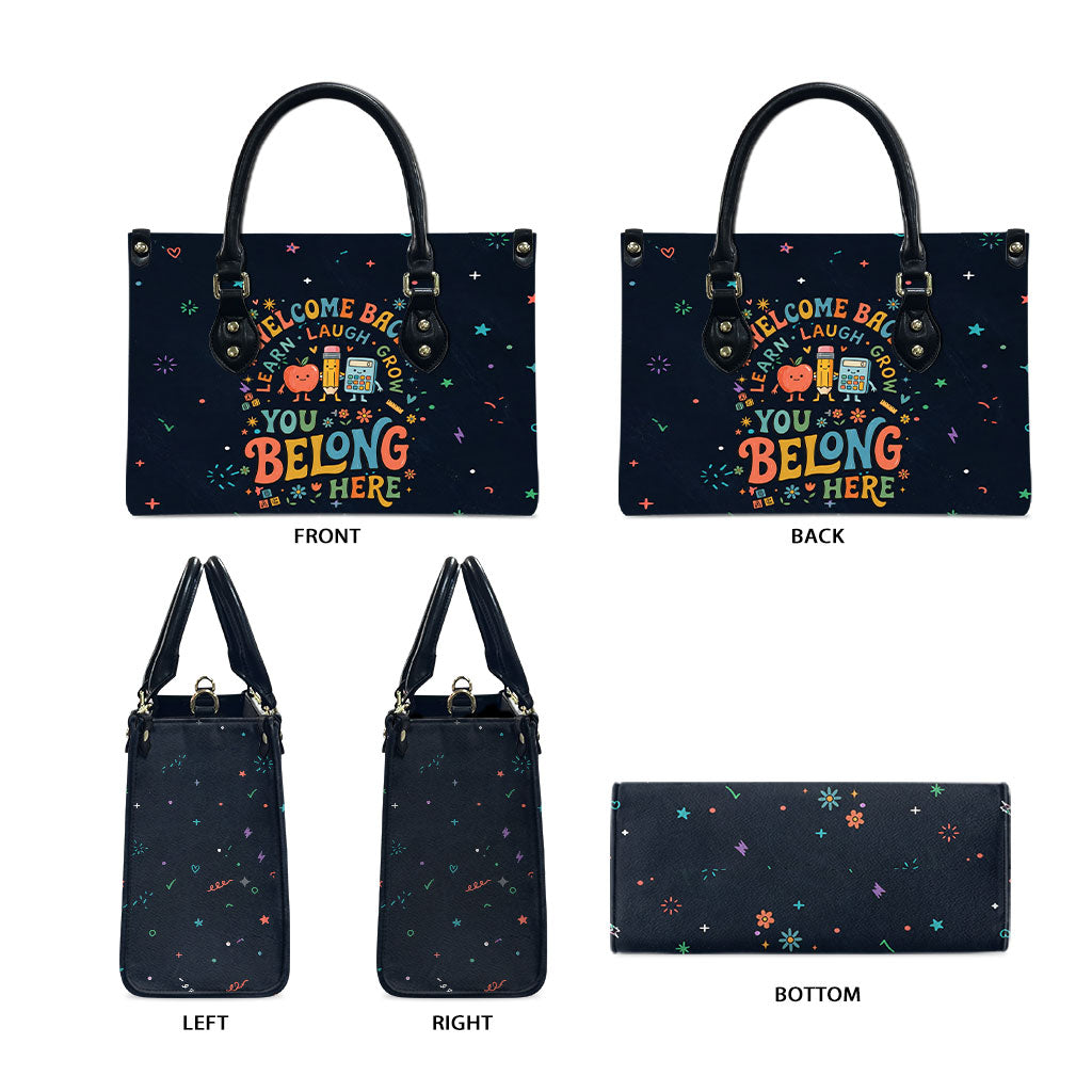 Happy to See Your Face Teacher School Supplies Leather Bag Welcome Back Teacher You Belong Here