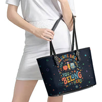 Happy to See Your Face Teacher School Supplies Leather Tote Bag Welcome Back Teacher You Belong Here
