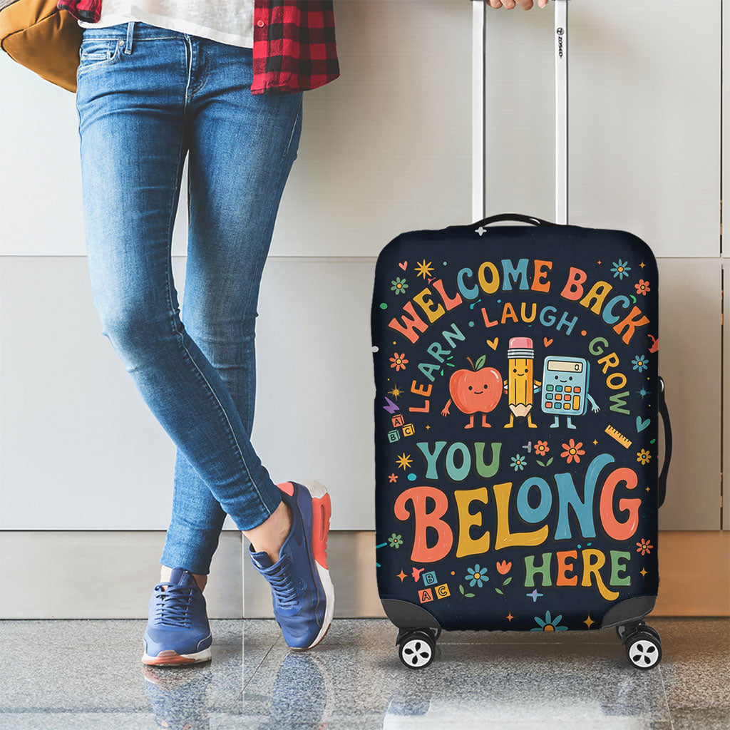 Happy to See Your Face Teacher School Supplies Luggage Cover Welcome Back Teacher You Belong Here
