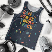 Happy to See Your Face Teacher School Supplies Men Tank Top Welcome Back Teacher You Belong Here