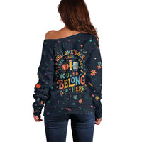 Happy to See Your Face Teacher School Supplies Off Shoulder Sweater Welcome Back Teacher You Belong Here