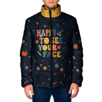 Happy to See Your Face Teacher School Supplies Padded Jacket Welcome Back Teacher You Belong Here