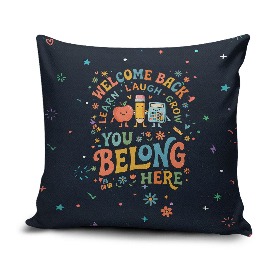 Happy to See Your Face Teacher School Supplies Pillow Cover Welcome Back Teacher You Belong Here