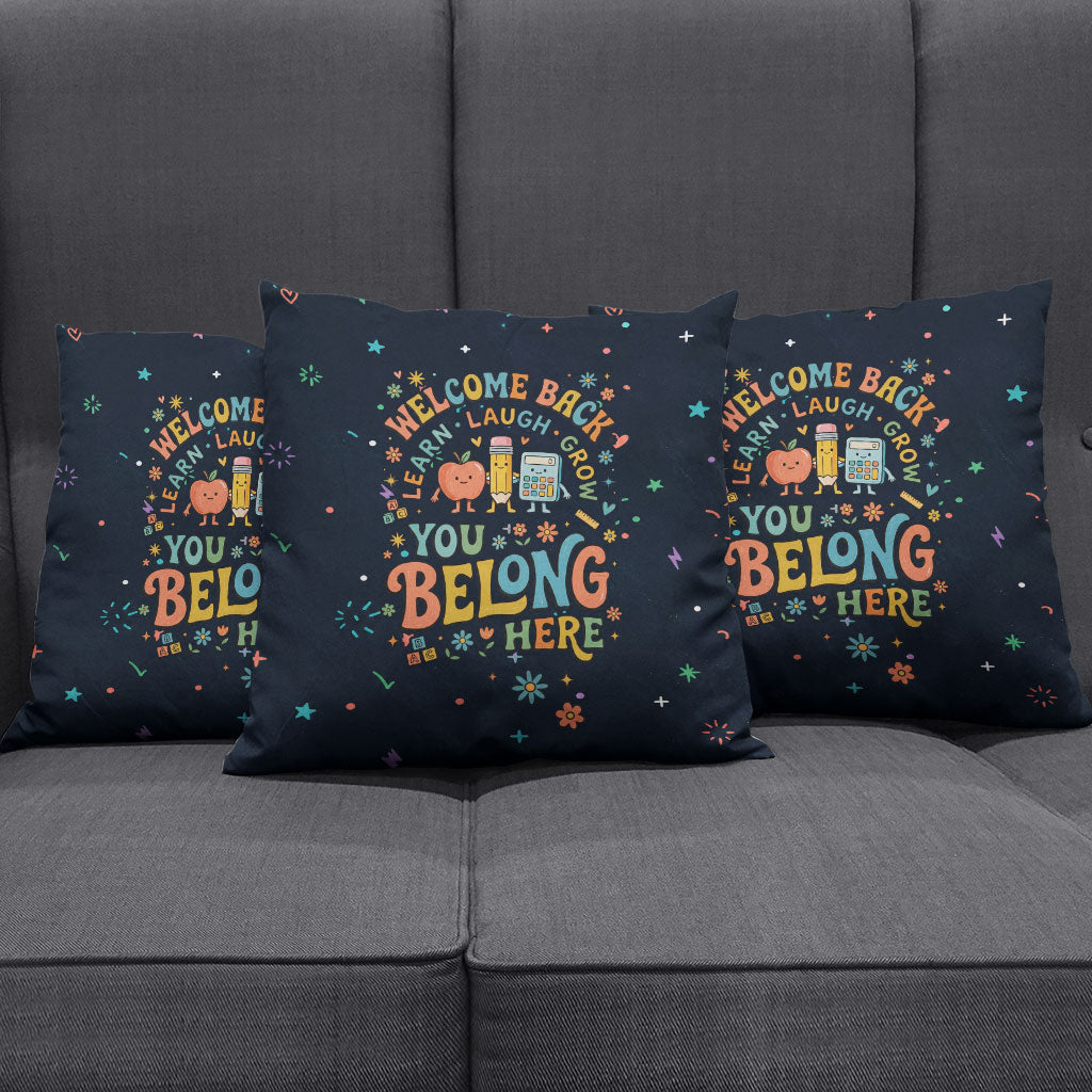 Happy to See Your Face Teacher School Supplies Pillow Cover Welcome Back Teacher You Belong Here