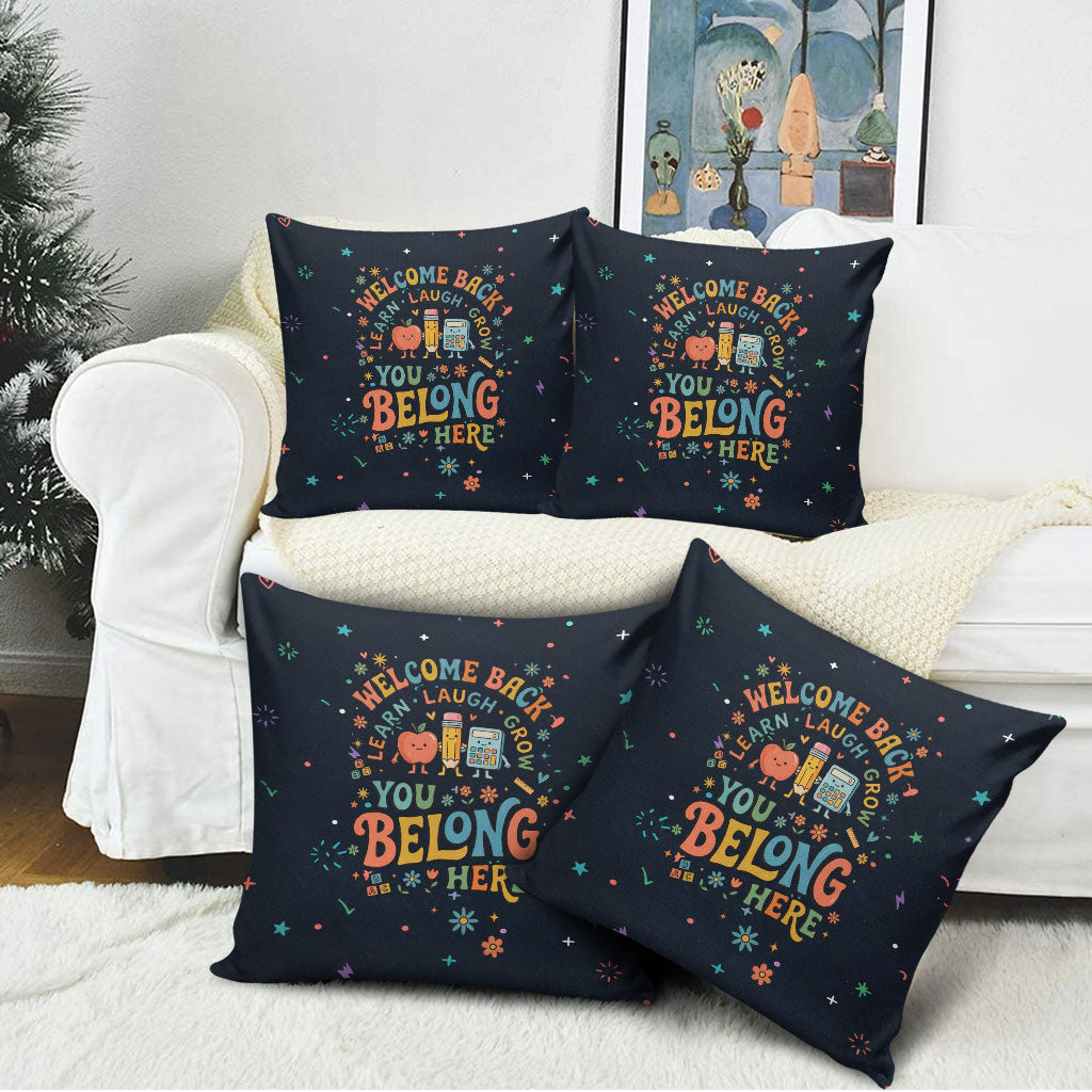 Happy to See Your Face Teacher School Supplies Pillow Cover Welcome Back Teacher You Belong Here