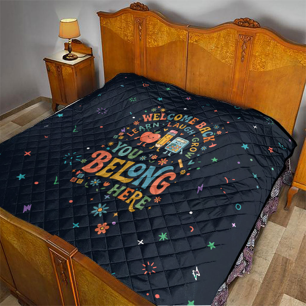 Happy to See Your Face Teacher School Supplies Quilt Welcome Back Teacher You Belong Here