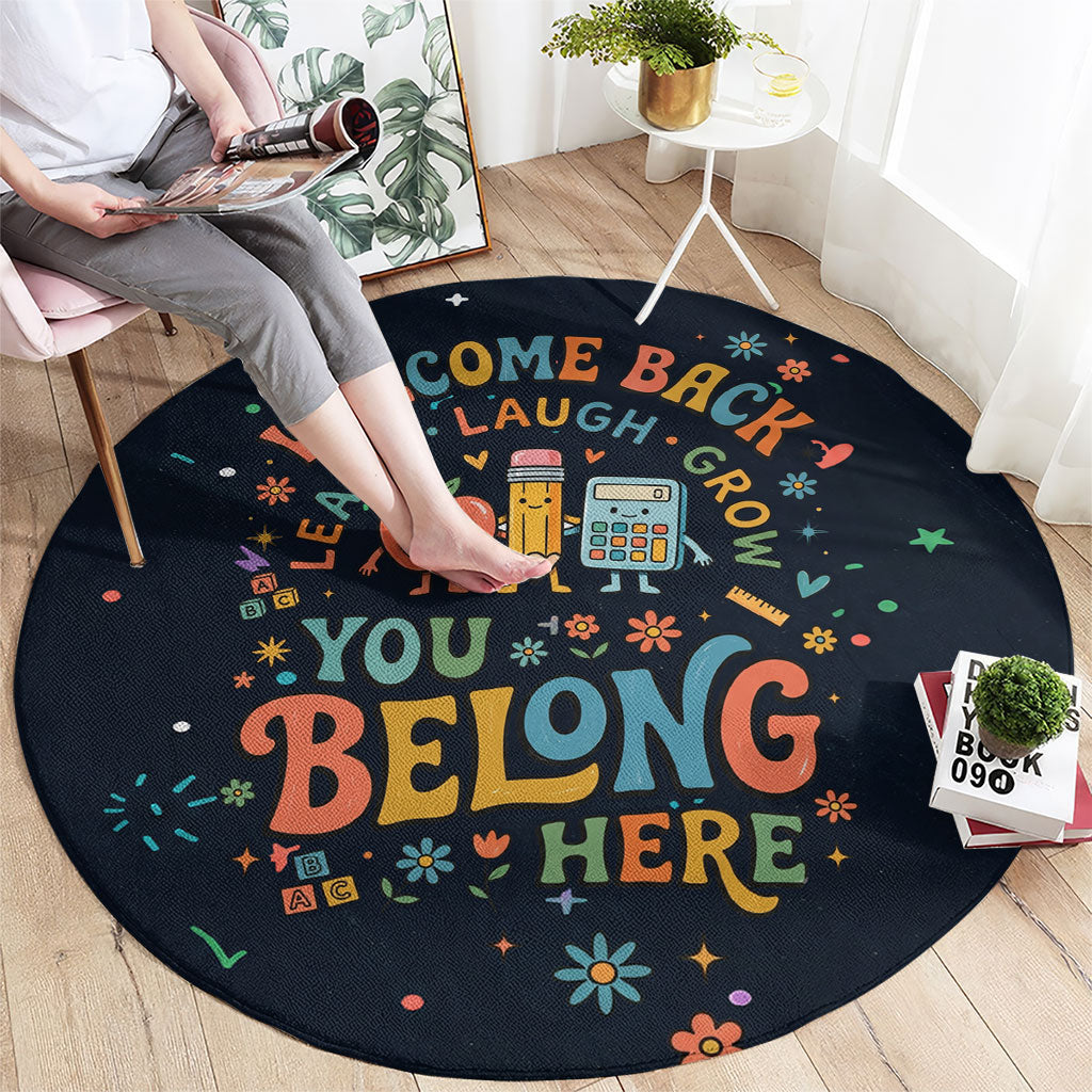 Happy to See Your Face Teacher School Supplies Round Carpet Welcome Back Teacher You Belong Here