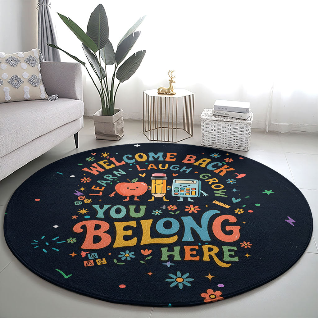 Happy to See Your Face Teacher School Supplies Round Carpet Welcome Back Teacher You Belong Here