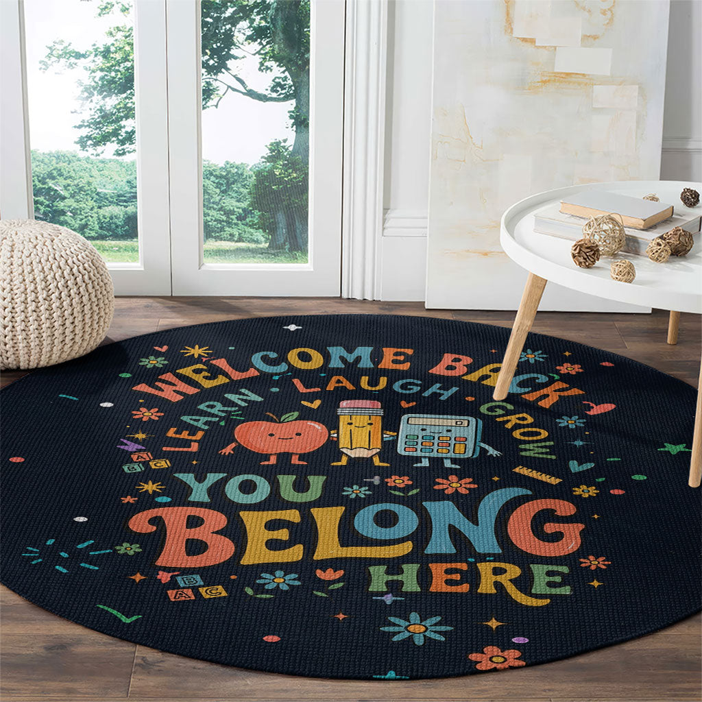 Happy to See Your Face Teacher School Supplies Round Carpet Welcome Back Teacher You Belong Here