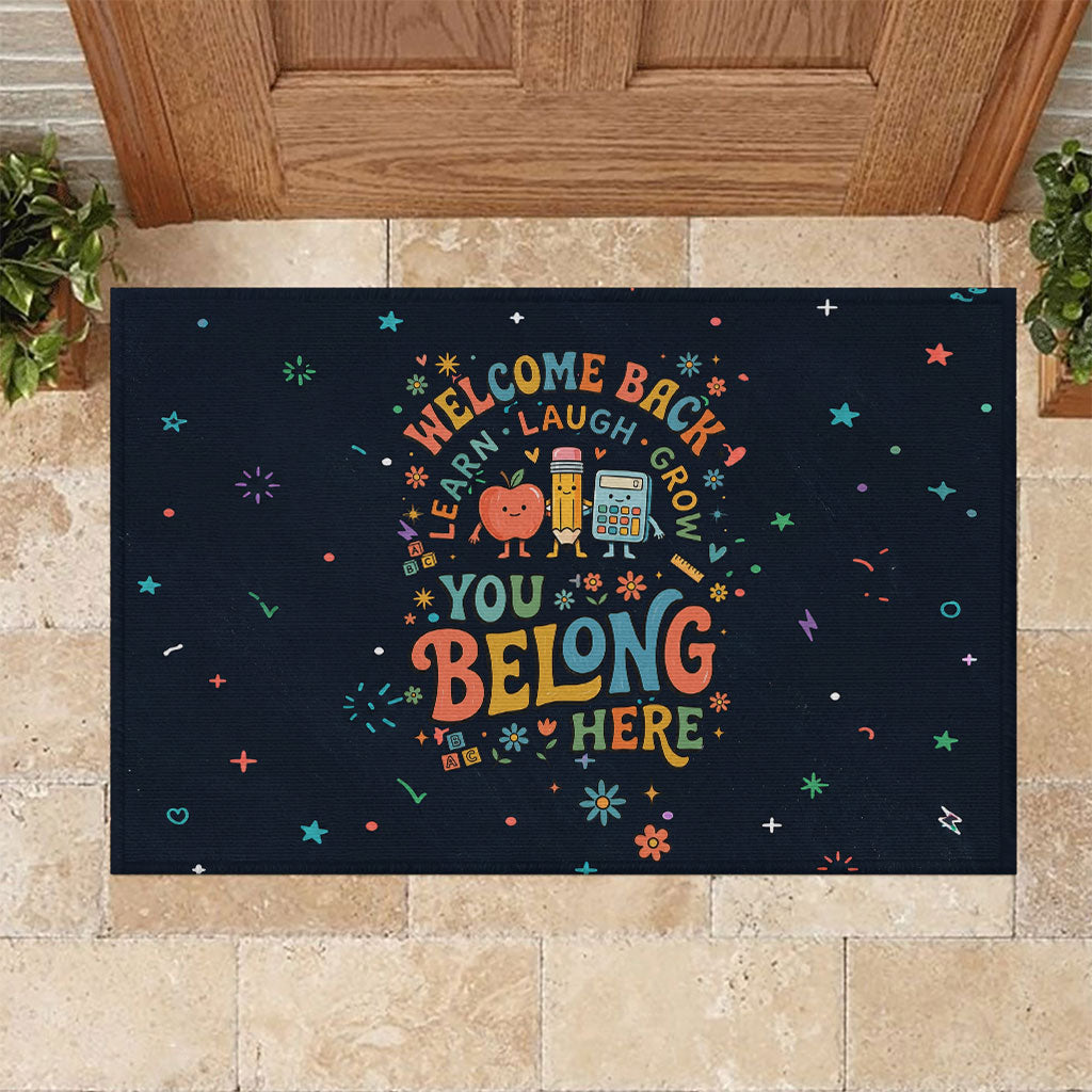 Happy to See Your Face Teacher School Supplies Rubber Doormat Welcome Back Teacher You Belong Here