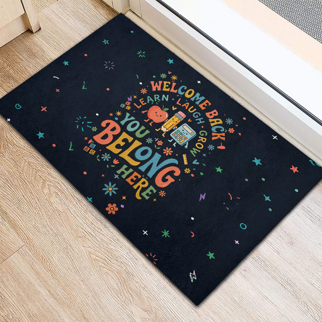 Happy to See Your Face Teacher School Supplies Rubber Doormat Welcome Back Teacher You Belong Here