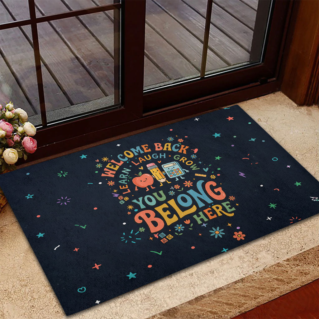 Happy to See Your Face Teacher School Supplies Rubber Doormat Welcome Back Teacher You Belong Here