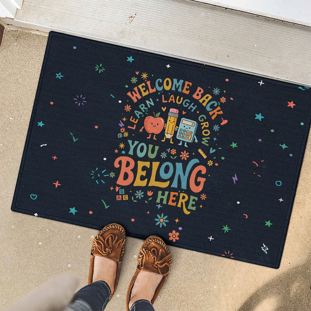 Happy to See Your Face Teacher School Supplies Rubber Doormat Welcome Back Teacher You Belong Here