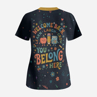 Happy to See Your Face Teacher School Supplies Scrub Top Welcome Back Teacher You Belong Here