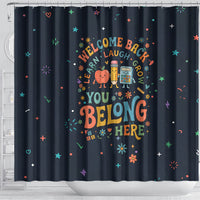Happy to See Your Face Teacher School Supplies Shower Curtain Welcome Back Teacher You Belong Here