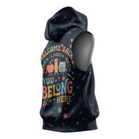 Happy to See Your Face Teacher School Supplies Sleeveless Hoodie Welcome Back Teacher You Belong Here