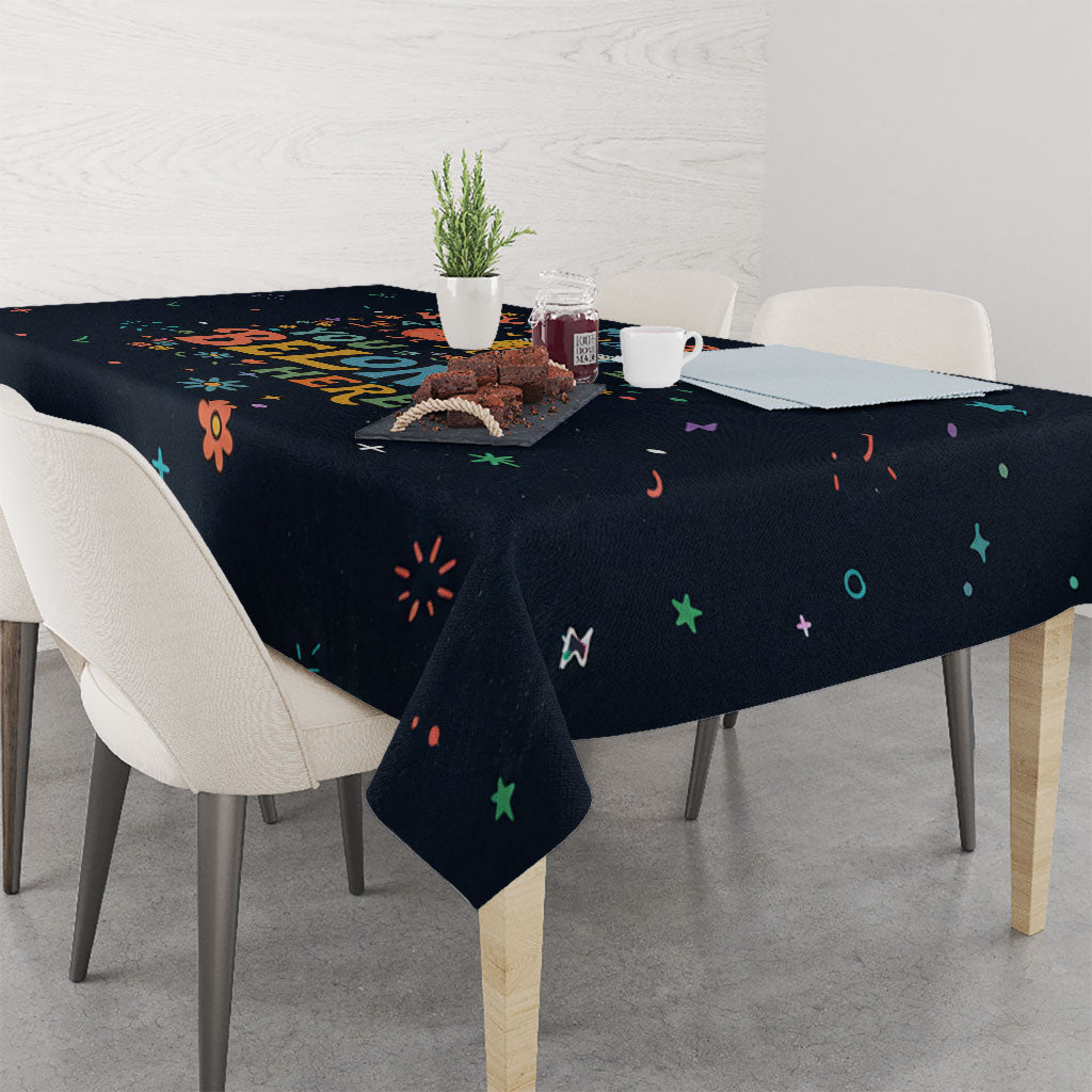 Happy to See Your Face Teacher School Supplies Tablecloth Welcome Back Teacher You Belong Here