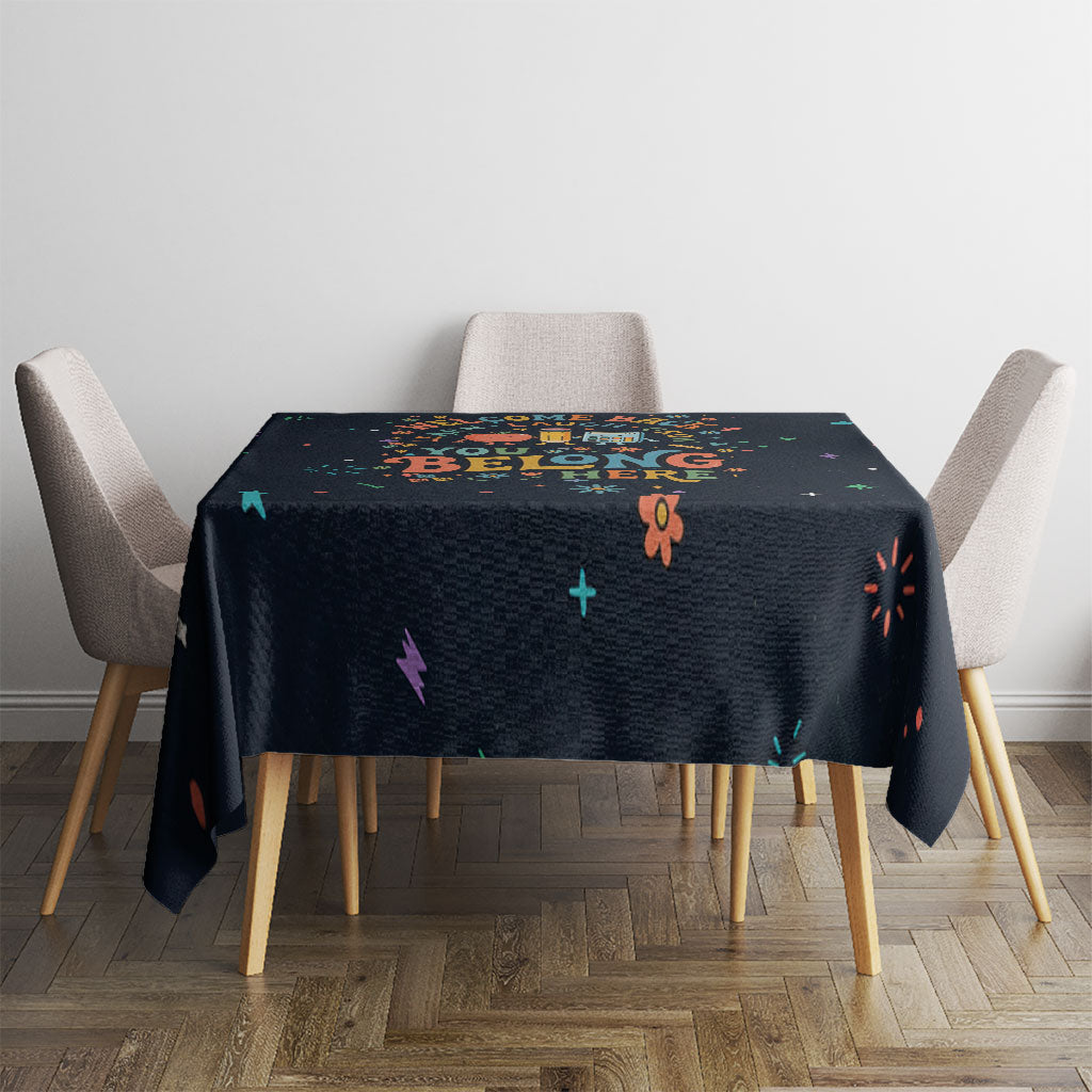 Happy to See Your Face Teacher School Supplies Tablecloth Welcome Back Teacher You Belong Here