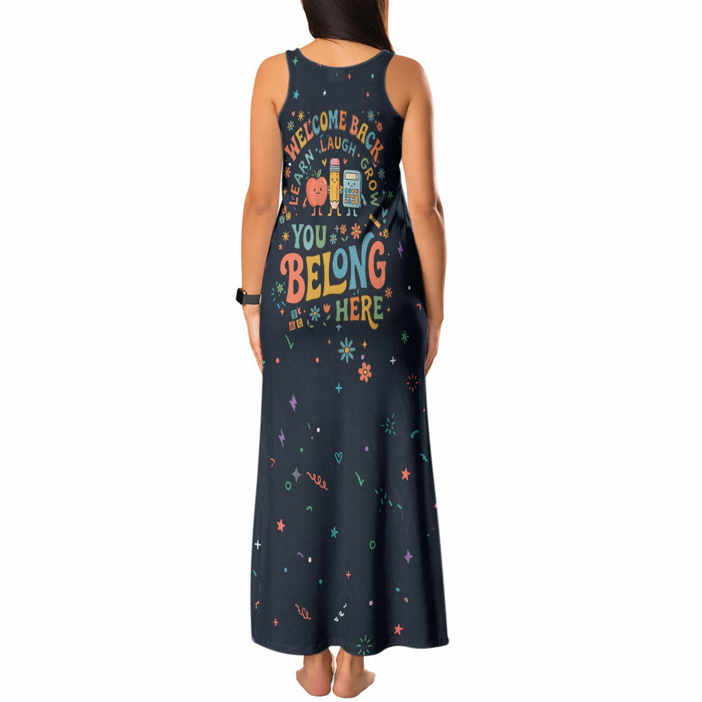 Happy to See Your Face Teacher School Supplies Tank Maxi Dress Welcome Back Teacher You Belong Here