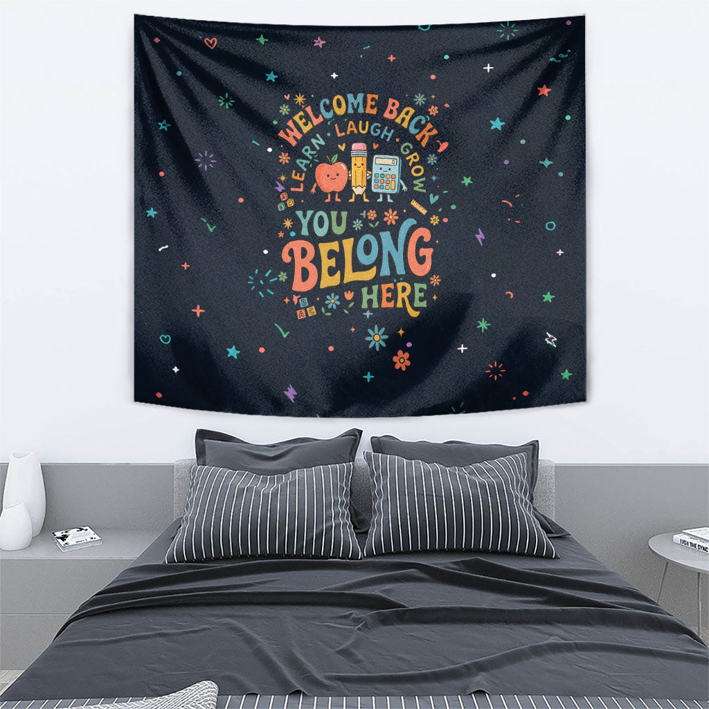 Happy to See Your Face Teacher School Supplies Tapestry Welcome Back Teacher You Belong Here