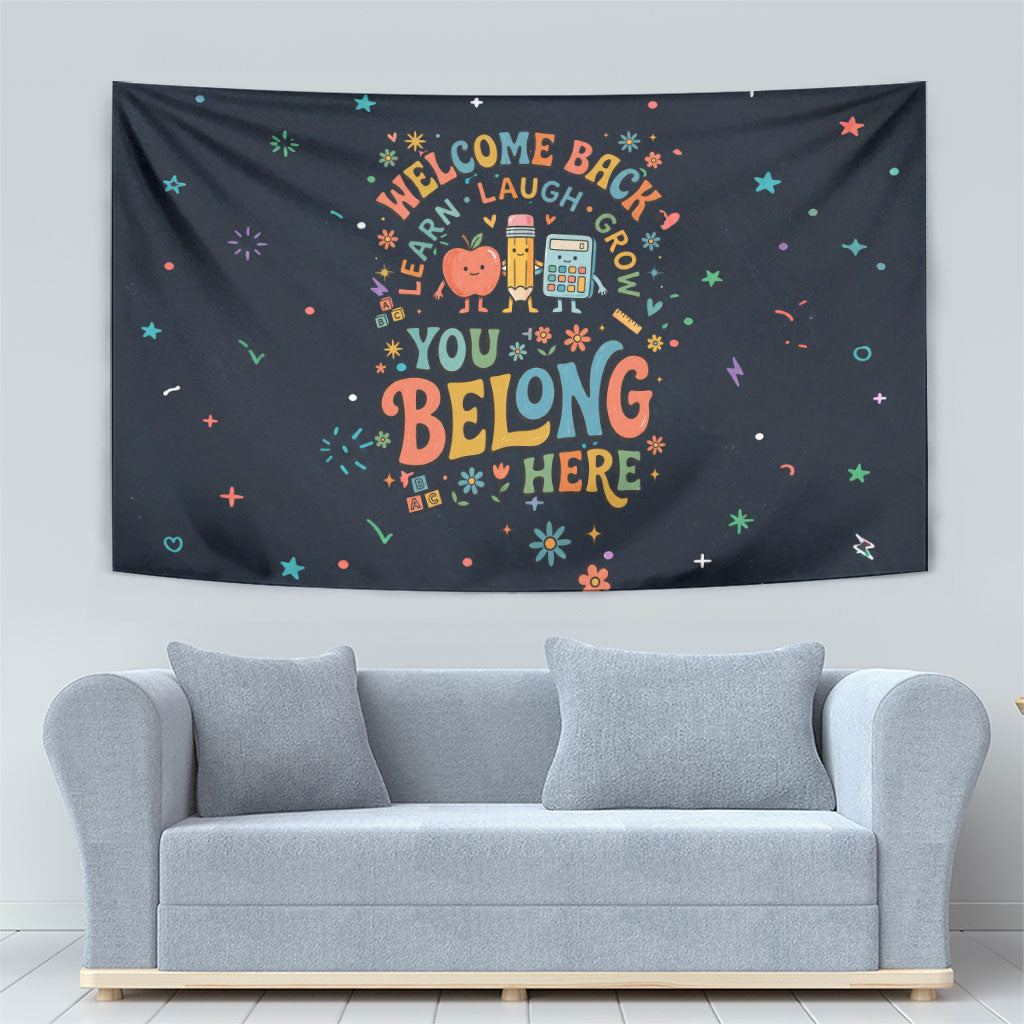 Happy to See Your Face Teacher School Supplies Tapestry Welcome Back Teacher You Belong Here