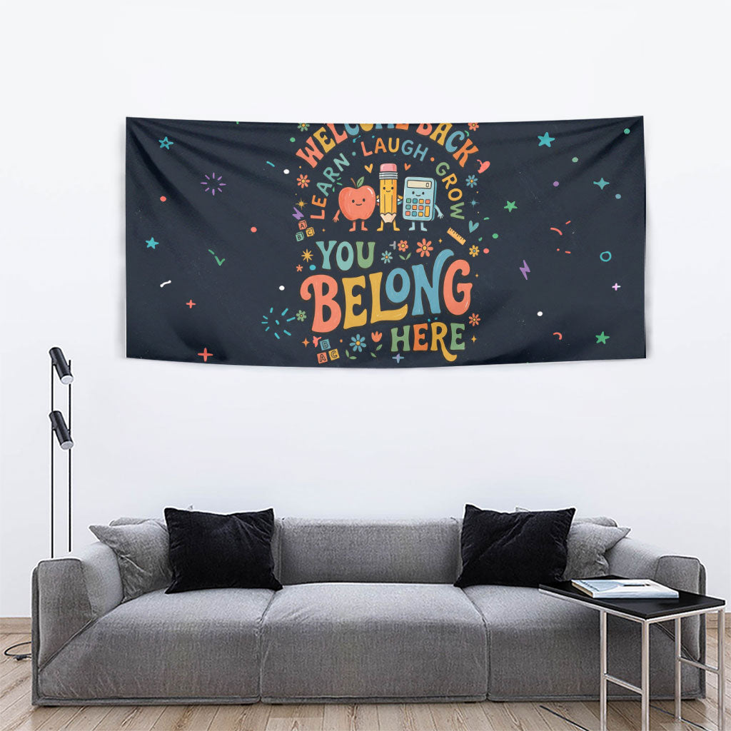 Happy to See Your Face Teacher School Supplies Tapestry Welcome Back Teacher You Belong Here