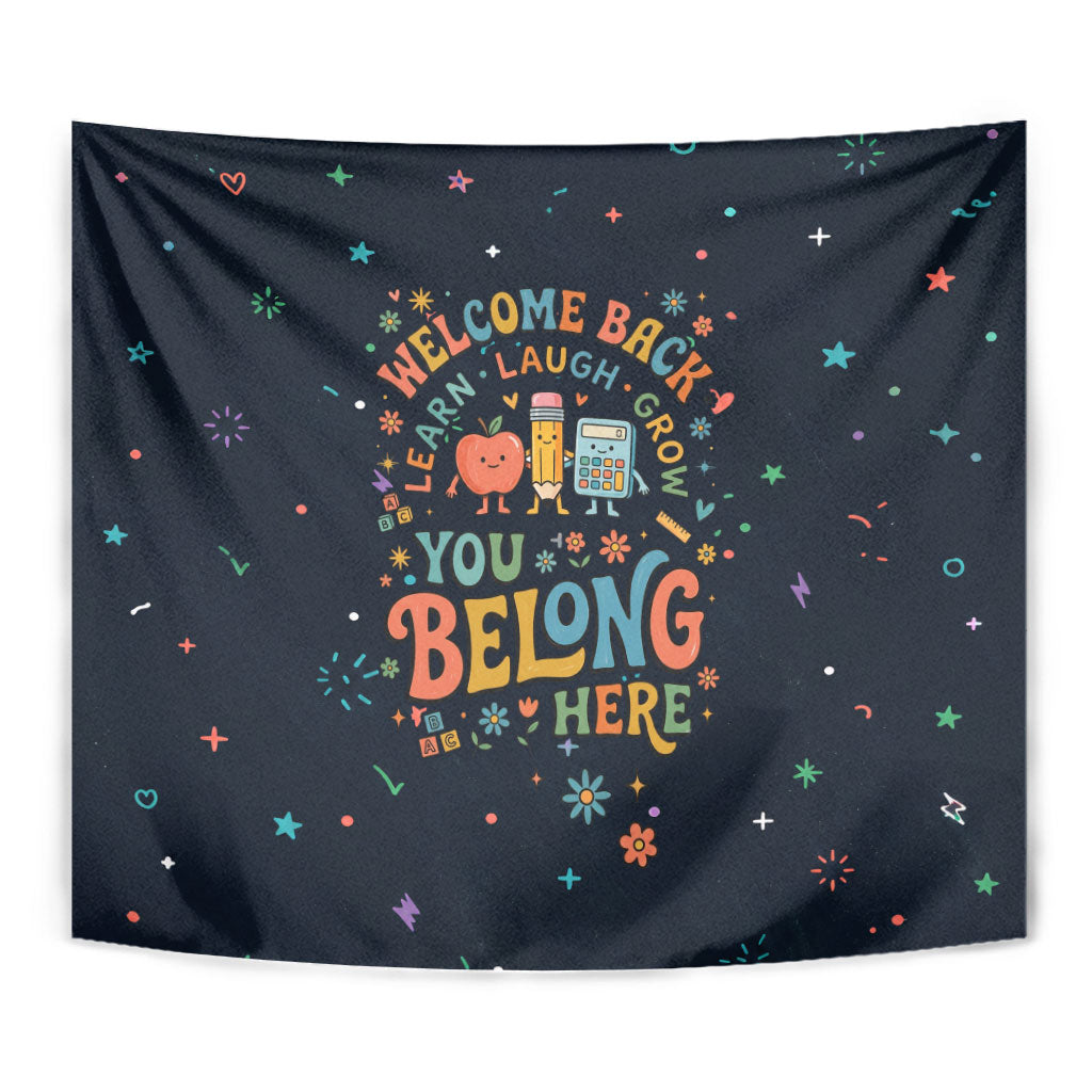 Happy to See Your Face Teacher School Supplies Tapestry Welcome Back Teacher You Belong Here