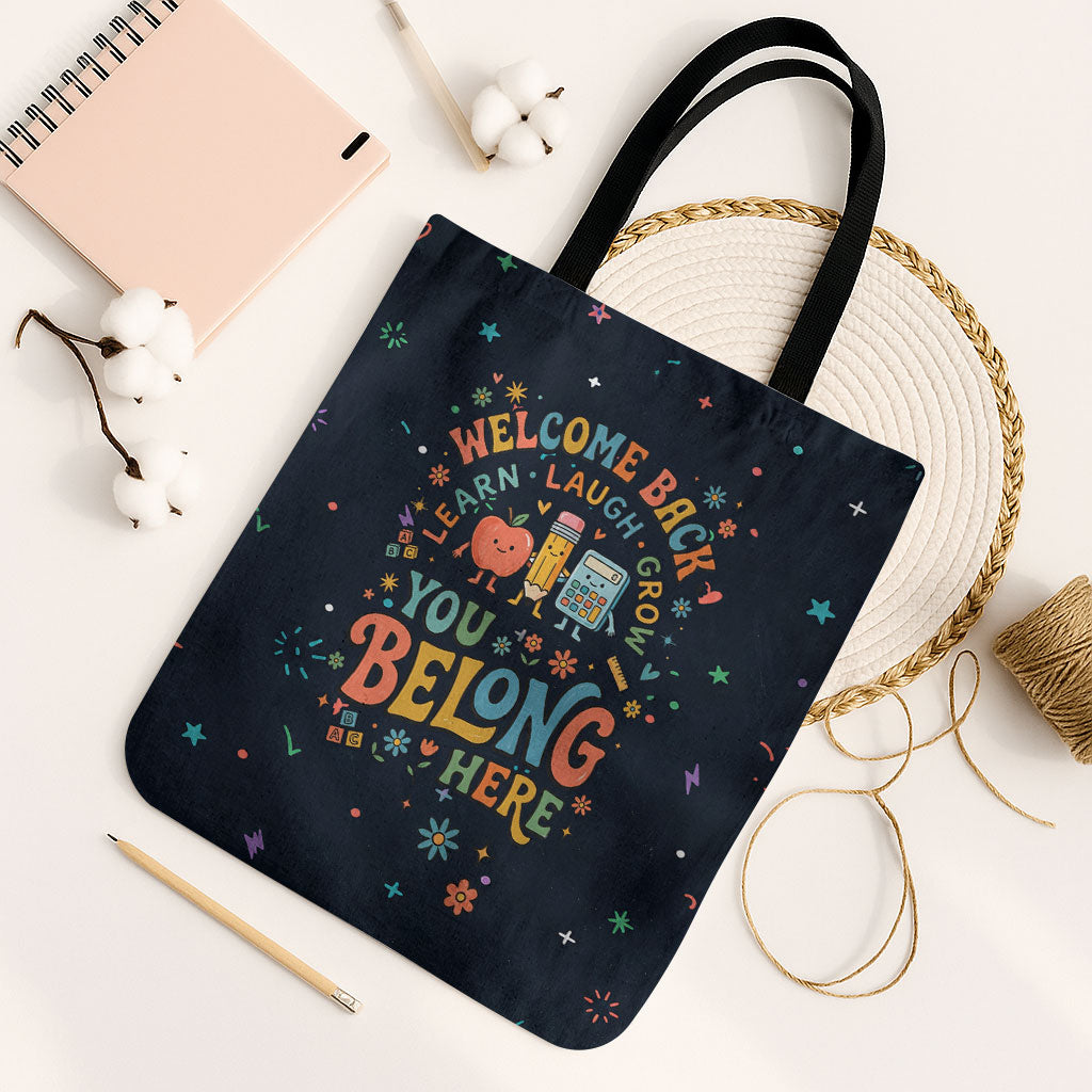 Happy to See Your Face Teacher School Supplies Tote Bag Welcome Back Teacher You Belong Here