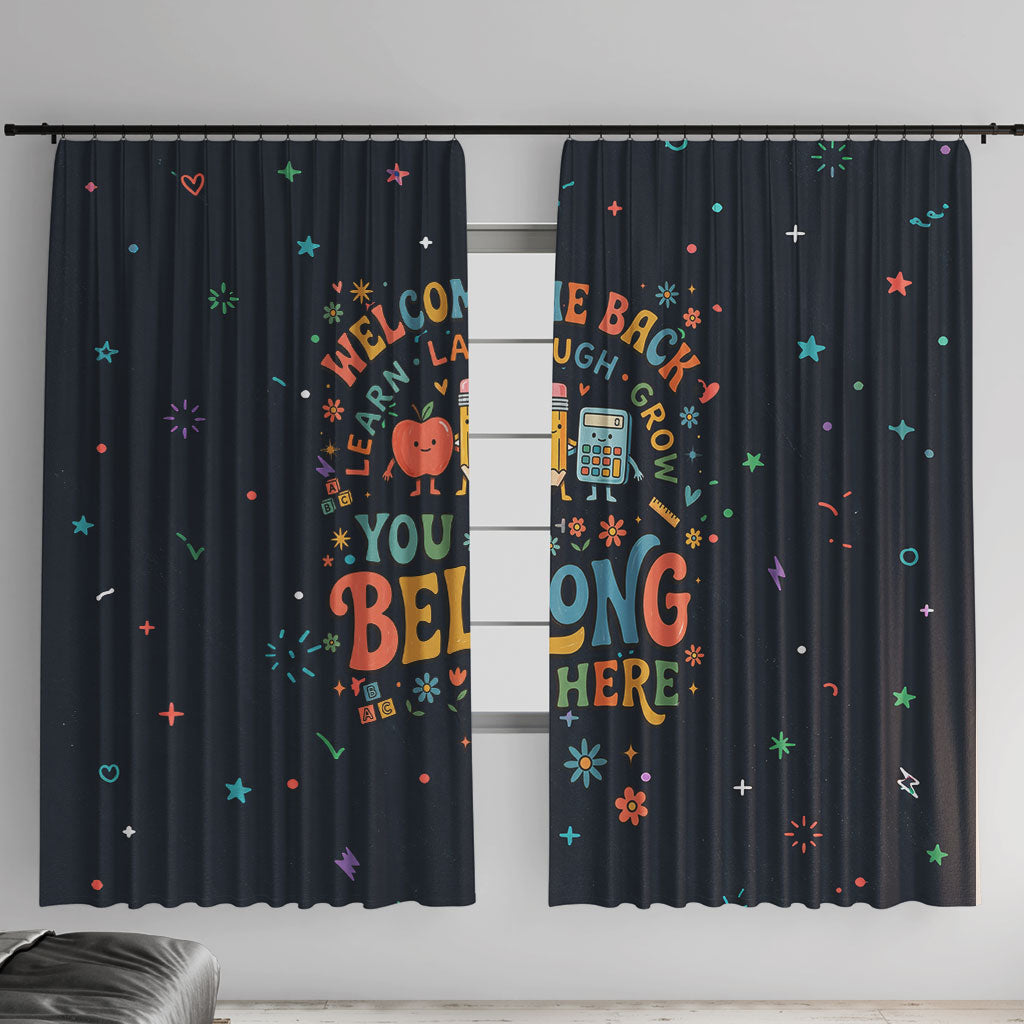 Happy to See Your Face Teacher School Supplies Window Curtain Welcome Back Teacher You Belong Here