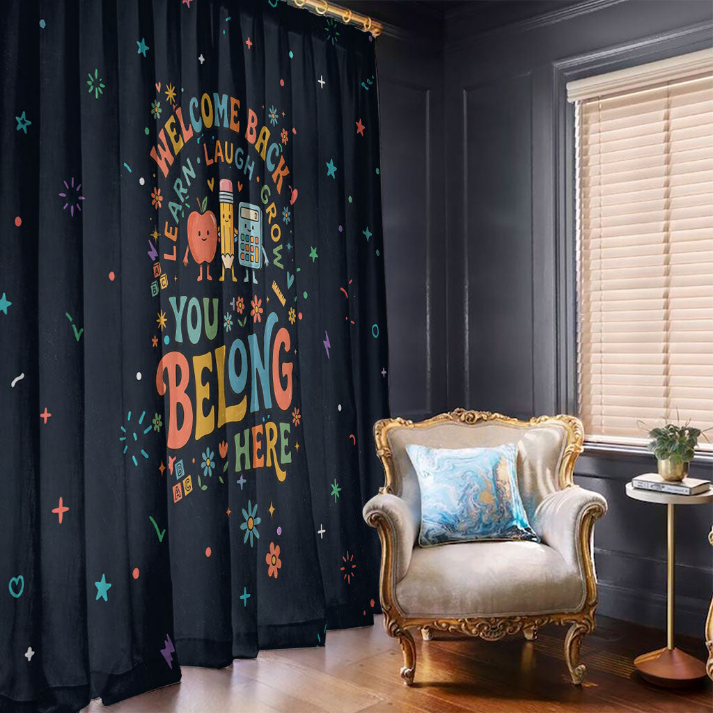 Happy to See Your Face Teacher School Supplies Window Curtain Welcome Back Teacher You Belong Here